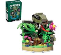 VizBrou Dinosaur Jungle Adventure Building Blocks Set, 189 PCS Tropical Trees Prehistoric Animal Bricks Construction Toys for Home Decor, Creative DIY Playset for Kids & Adults Aged 6+