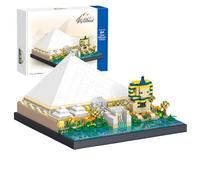 VizBrou Egyptian Pyramid Building Set, 2273 PCS 3D Pyramid Puzzle Famous Landmarks Architecture Model Toys Micro Bricks Historical Construction Kit,Creative Gifts for Kids Adults