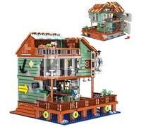 VizBrou Harbor Restaurant House Building Blocks Set, 2064 PCS Mini Bricks Architecture Construction Kit for Adults, Creative Play, Includes Mini Figures & Accessories, Gift for Boys and Girls