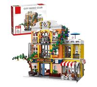 VizBrou Jazz Music Club Building Sets for Adults, City Street View House Building Blocks Street Fusion Modular Architecture Collection Kit for Boys, Girls, Musicians, Music Lovers, Jazz Fans, 1683 PCS