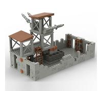 VizBrou Military Game Scene Building Blocks Set, MOC Ruined Military Base with Sentary Point Building Model Kit, Compatible DIY Army Battleground Ruin Architecture Toy Gift for Adults Kids 267PCS