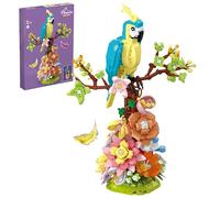 VizBrou Parrot Flowers Building Blocks Set, 1162 PCS Colorful Bird Model Brick Kit, Animal Figures Plant Construction Toy for Home Office Decor, Gift for Women, Girls Ages 6 7 8 9 10 11 12+