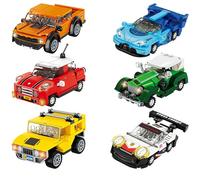 VizBrou Power Pull-Back Speed Champion Supercar Building Blocks Set, 607 PCS Technik Racing Supercar Display Model, Sports Car Collectible Vehicle Construction Toys for Adults, Boys Aged 6+