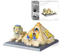 VizBrou Pyramid Building Blocks Set, 643 PCS Historic Landmark Ancient Structure Model Toys, Creative Architectural Construction Kit for Desk Decoration, Birthday Gifts