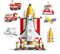 VizBrou Space Shuttle Building Toys, 1000+PCS Exploration STEM Space Rocket Educational Construction Building Blocks Model Toy with Rocket & Launcher for 6+ Years Old Boys Girls Adults