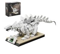 VizBrou Stegosaurus Dinosaur Skeleton Building Blocks Set, Jurassic Prehistoric Dino Skeleton Bone Construction Kit, Animal Fossil Model Toys for Boys Kids Adults, 332 PCS