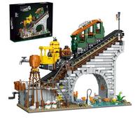 VizBrou Techinik Rack Railway Building Blocks Set, 1987PCS STEM Mountain Train Model with Working Gear System, Steam Locomotive & Scenic Display, Collector's Edition for Adults & Teens 12+