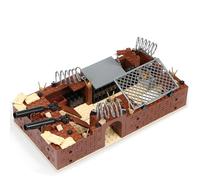 VizBrou Trench Scene Building Blocks Set, 400 PCS Battlefield Diorama Construction Kit with Bunker Details, Finger Rock War Display Model Toys for Collectors & Architecture Enthusiasts, A