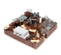 VizBrou Trench Scene Building Blocks Set, 833 PCS Battlefield Diorama Construction Kit with Bunker Details, Finger Rock War Display Model Toys for Collectors & Architecture Enthusiasts, A+B