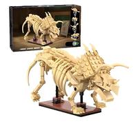 VizBrou Triceratops Dinosaur Skeleton Building Blocks Set, Jurassic Science Tyrannosaurus Rex Dino Skeleton Bone Construction Kit for Home Decor & Office, Prehistoric Fossil Model Toys, 272 PCS