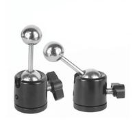 VizGiz 2 Pack Tripod Head Mount 17mm Ball Thread to 1/4 Screw Hole Adapter Hot Shoe Stand Dual Swivel Bolt Rotatable Base for Camera Phone Holder Bracket Cradle Handlebar Clip Ring Light