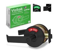 VIZILOK Commercial Door Lock for Bathroom Privacy, Heavy-Duty Vacant Occupied Indicator in Matte Black, ANSi Grade2, Perfect for Restaurants, Medical Offices, Airbnb, Dorms, Gyms, Fitting Rooms