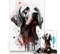 Vizla Dog Portrait Jigsaw 1000 Piece Mind Skill Play Stable Fit No Shifting Parts Enjoyable Pastime for Long Weekends (50x75cm)