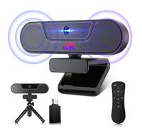 VIZOLINK V20 4K Webcam with Microphone and Speaker, Remote Control, 3x Digital Zoom, 112°Wide Angel, Autofocus, Plug&Play, Privacy Cover and Tripod, PC Webcam for Video Calls and Conferences