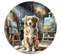 Vizsla 1000 Pieces Jigsaws Pet Dog Circular Puzzle Jigsaw Puzzles Creative Challenging Puzzles 1000pcs (67.5x67.5cm)