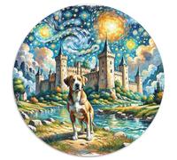 Vizsla 1000 Pieces Jigsaws Pet Dog Round Jigsaw Jigsaw Puzzles for Adults And Kids Challenging & EducationalArt 1000pcs (67.5x67.5cm)