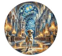 Vizsla 1000 Pieces Jigsaws Pet Dog Round Puzzles Jigsaw Puzzles Creative Unique Challenge Games 1000pcs (67.5x67.5cm)
