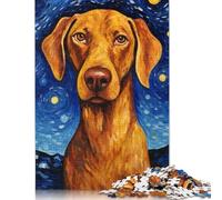 Vizsla Dog Starry Night 1000 Piece Jigsaw Puzzle for Adults & Age 18 Years Up - Family Activity Jigsaw Puzzles Educational Games Difficult And Challenge (75x50cm)