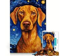 Vizsla Dog Starry Night 1000-piece Jigsaw Puzzles Brain Training Fun Tight Interlock No Gaps Bonding Activity for Loved Ones (50x75cm)