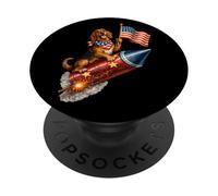 Vizsla Fourth of July 4th American Flag Fireworks Cute PopSockets Adhesive PopGrip