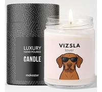 Vizsla Gifts - Luxury Soy Wax Candle - Vanilla, Jasmine, Sugared Almond - Dogs in Shades - Makester