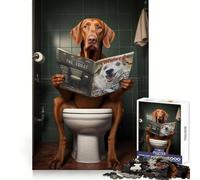 Vizsla on The Toilet Jigsaw 1000 Pieces for Adults Focus Ability Time Well Spent Interlock Well Xmas Surprise (50x75cm)