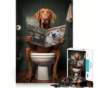 Vizsla on The Toilet Jigsaw Puzzle 1000 Mental Recall Game High Accuracy Cutting Craft Interactive Brain Challenge for Home (38x26cm)