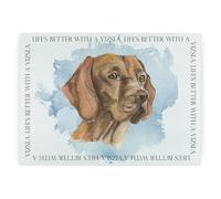 Vizsla Rectangular Glass Worktop Protector - Life's Better with a Dog Gift - Large Textured Kitchen Chopping/Cutting Board Worktop Saver with Non-Slip Feet 39cm x 28.5cm (15" x 11")