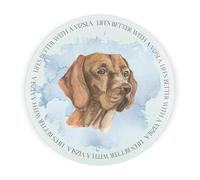 Vizsla Round Glass Worktop Saver - Life's Better with a Dog Gift - Textured Kitchen Chopping/Cutting Board Worktop Protector with Non-Slip Feet 30cm x 30cm (12" x 12")