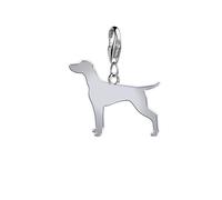 Vizsla Silhouette Silver Charm
