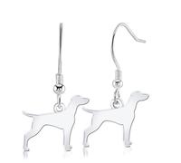 Vizsla Silhouette Silver Earrings