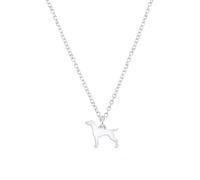 Vizsla Silhouette Silver Necklace - Personalised