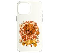 Vizsla Vibes Retro Groovy 70s Daisy Dog Vizsla Mom Case for iPhone 16 Pro Max