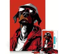 Vizslador Rapper Star Dog 1000 Piece Jigsaws for Adults Brain Recall Game Tight Interlock No Gaps Calming Mental Break Activity (38x52cm)