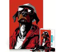 Vizslador Rapper Star Dog 1000 Piece Teenager Puzzles Brain Boosting Play Tight Interlock No Gaps Relaxing Indoor Group Activity (50x75cm)
