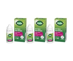 Vizulize Dry Eye Drops, for Dry, Irritated & Uncomfortable Eyes, 3 x 10 ml Bottles