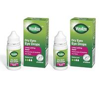 Vizulize Dry Eyes Eye Drops 10ml - Long Lasting Relief, Moisturizes & Soothes Dry Eyes - 2 Pack