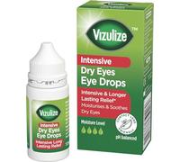 Vizulize Intensive Dry Eye Drops | Long-Lasting Hydration for Dry & Sensitive Eyes | with Sodium Hyaluronate | pH Balanced | Contact Lens Friendly