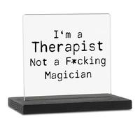 vizuzi Funny Therapist Gifts, Therapist Office Desk Decor, Sarcastic Therapist Gift, Therapist Gag Gifts, Therapist Gag Gifts Work Desk Accessory Gifts Decorative Signs ZBB26, black