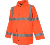 Vizwear 3Xl Orange High Visibility 300D Quilted Waterproof 3/4 Length Parka Coat