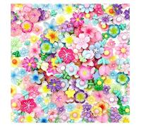 VizWqm 120Pcs Translucent Resin Flower Charms for Slime Nail Art, 3 Mixed Sizes Flatback Cabochons, Assorted Floral Designs DIY Accessories for Phone Case Hair Clips Scrapbooking, S, Resin, synthesis