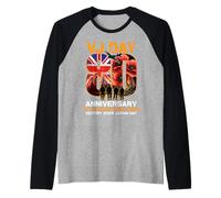 VJ Day 2025 80th Anniversary UK Flag Commemoration Victory Raglan Baseball Tee