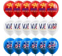 VJ Day 80th Anniversary Balloon, 18 Pieces Latex Balloons, 12 inch 2025 VJ Day Balloons, for Remembrance Day Indoor Outdoor Street Garden Party Decorations