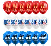 VJ Day 80th Anniversary Balloon, 18 Pieces Latex Balloons, 12 inch 2025 VJ Day Balloons, for Remembrance Day Street Indoor Outdoor Garden Party Decorations