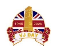 VJ Day 80th Anniversary Pin Badge,Lest We Forget Red Poppy Union Jack Flag Brooch Pin,VJ Day Accessories Victory Over Japan Badge Brooch for 1945-2025 15 August 80th VJ-Day Memorial Celebrations