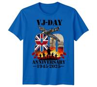 VJ Day 80th Anniversary T-Shirt Union Jack Flag WWII Remembrance Victory Over Japan 1945-2025 UK Patriotic Celebration Commemoration Vintage Apparel For Mens Women Kids Adults #6 Unisex 2XL