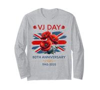 VJ Day WWII 80th Anniversary Vintage V-J Day 2025 Flag Long Sleeve T-Shirt