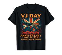 VJ Day WWII 80th anniversary Vintage V-J Day 2025 flag T-Shirt