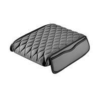 Vjedxocabwn Car Center Console Cover for Land Rover Discovery Sport 2016-2019-2023 2024 2025, Leather Car Armrest Cushion Protective Cover Armrest Pad with 2 Storage Bags, Car Accessories,Grey