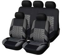 Vjedxocabwn Car Seat Cover for Ford Fiesta, Polyester, Custom Fit, Grey/Black